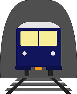 卡通矢量蓝色地铁