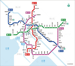 彩色手绘线路图素材