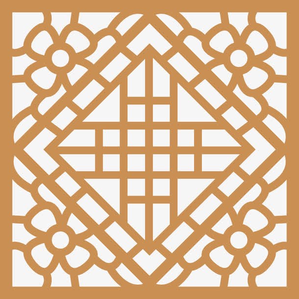 古代窗花矢量图