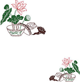 手绘荷花