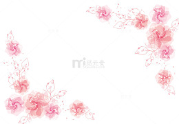 手绘对角花纹