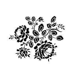 手绘黑白花朵
