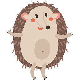 手绘卡通可爱小刺猬