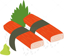 矢量蟹肉棒寿司