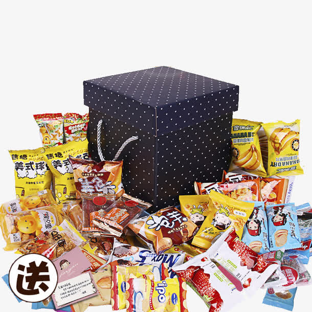 膨化零食大礼包免抠素材免费下载_觅元素51yuansu.com