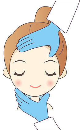 卡通时尚女孩面部护理按摩