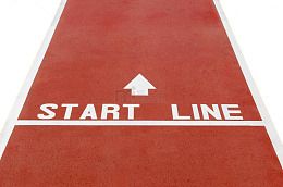 手绘红色路道起始点