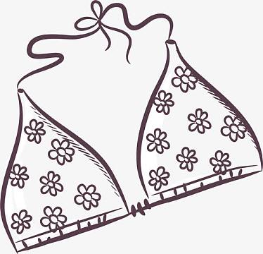 可爱白色胸罩png阳光女孩png创意手绘比基尼美女png创意手绘比基尼