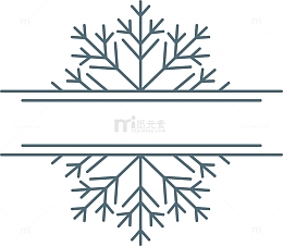 蓝色雪花标题框