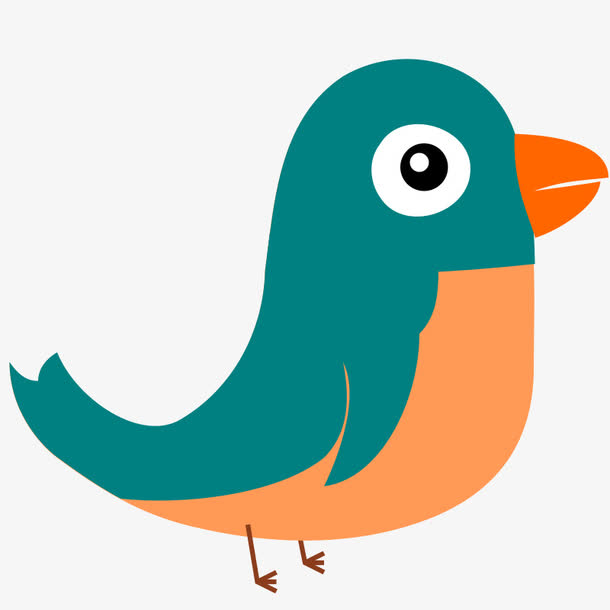 深蓝色的卡通小鸟