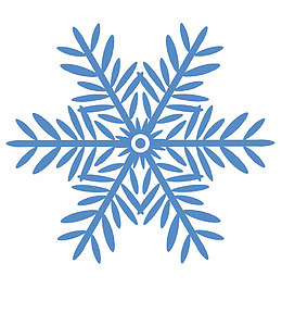 手绘深蓝色六角雪花图案