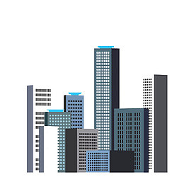 深蓝色高楼立体建筑物