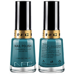 深蓝色英文立体指甲油瓶