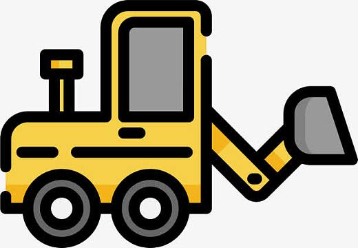 扁平风卡通工业工具铲车图标