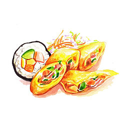 蛋卷手绘画素材图片