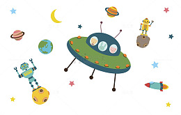 蓝绿色的太空外星飞船
