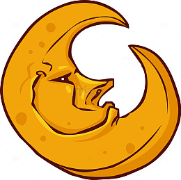 黄色月亮人性化元素