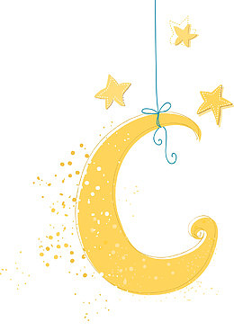 悬挂的月亮和星星