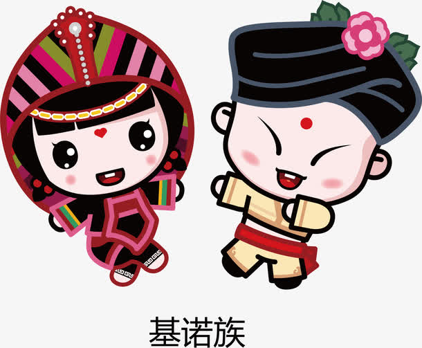 关键词 : 五十六民族,基诺族,童男童女,卡通[声明] 觅元素所有素材为