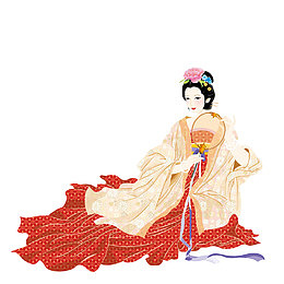拿着扇子的古代女子