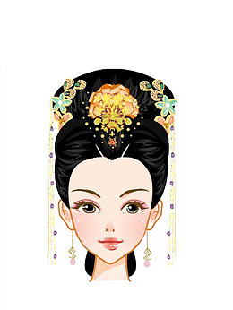 古风人物美女繁杂的发型插图