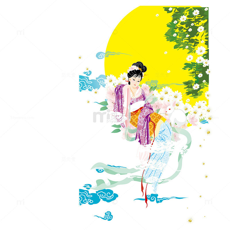 月亮下的美女