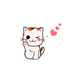 打招呼的小猫