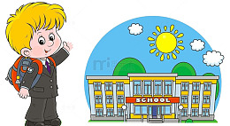 背书包的小男孩去上学