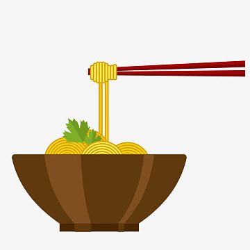 手绘卡通一碗面条