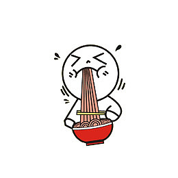 大口吃面的小人