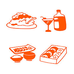 餐饮食品简笔画