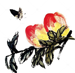 蝶绕花丛