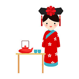 手绘古代服饰免抠图