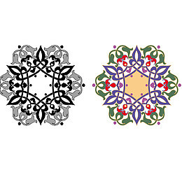美观花朵少数民族花纹