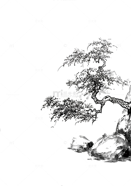 矢量中国风松树