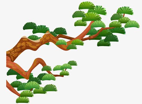 处暑松柏复古边框aijpg卡通矢量冬雪手绘插画唯美清新背景素材psdpng