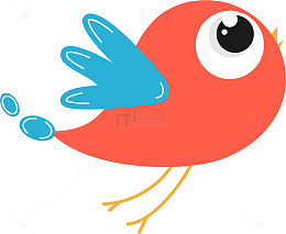 飞翔的卡通小鸟