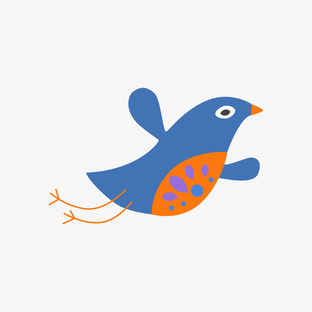 卡通蓝色小鸟素材免费下载_觅元素