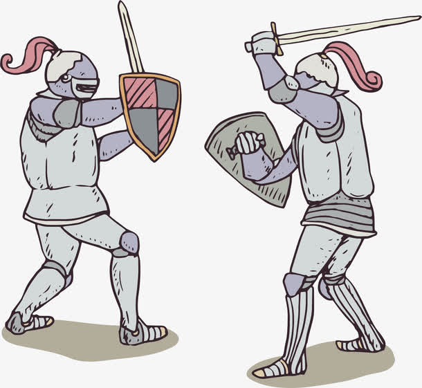 手绘决斗的勇士