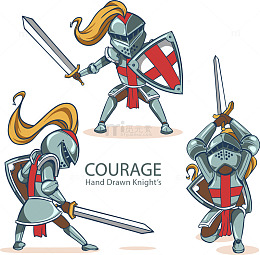 矢量手绘骑士