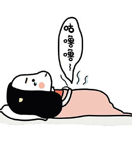 卡通睡着饿肚子