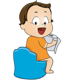 上厕所转头拿手纸的男孩