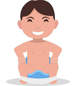 上厕所的男孩