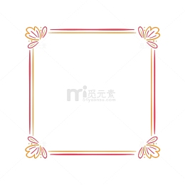 红色简约方形边框