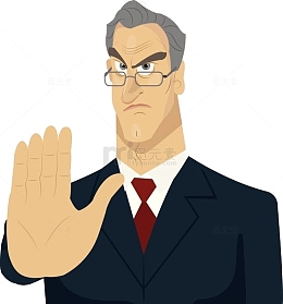 商务人士凶神恶煞的表情PNG