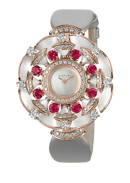 宝格丽女表白金珠宝腕表手表