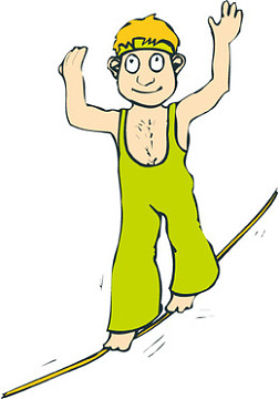 走钢丝的人矢量图素材