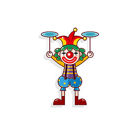 小丑玩杂技
