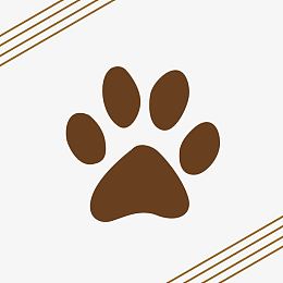 矢量卡通棕色狗掌印