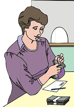 女士伏案办公